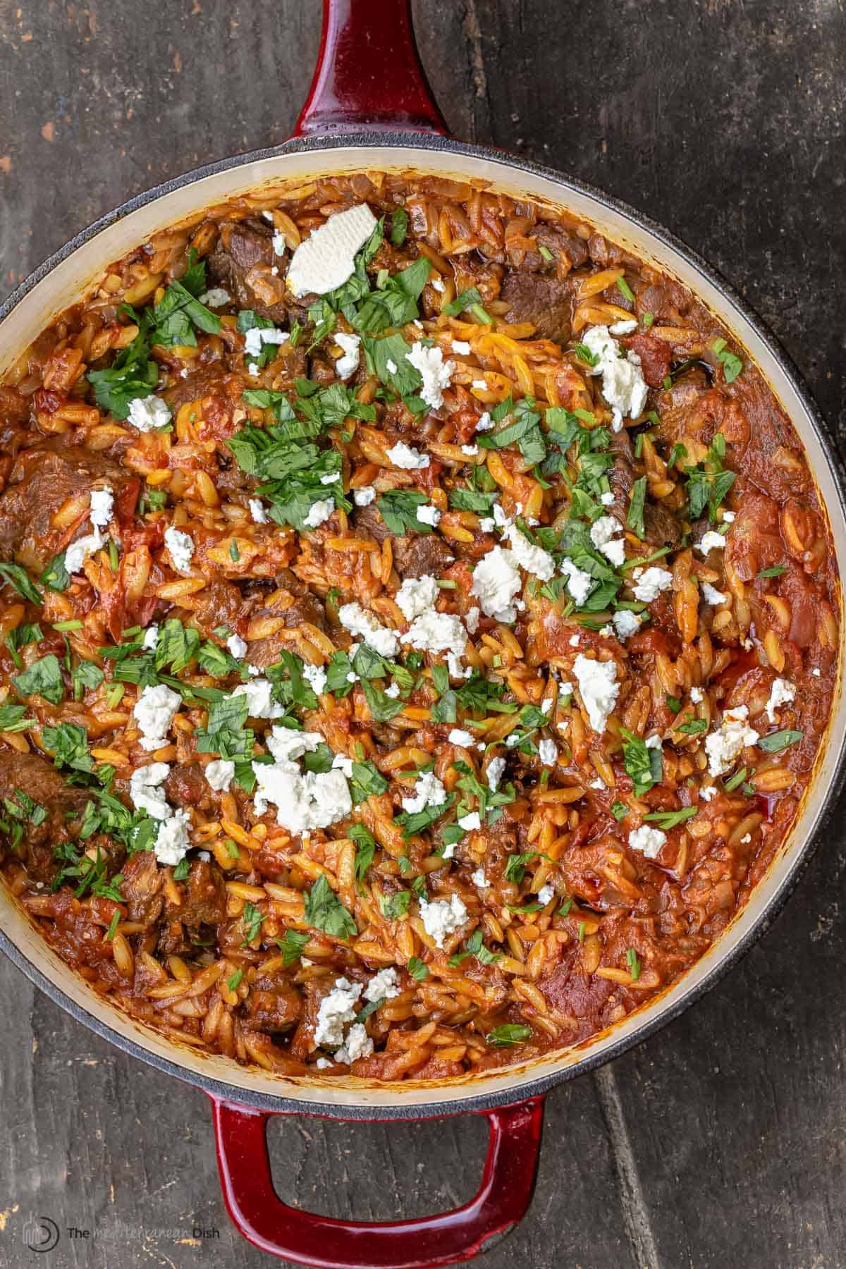 Main - Greek Lamb with Orzo with Feta and Parsley