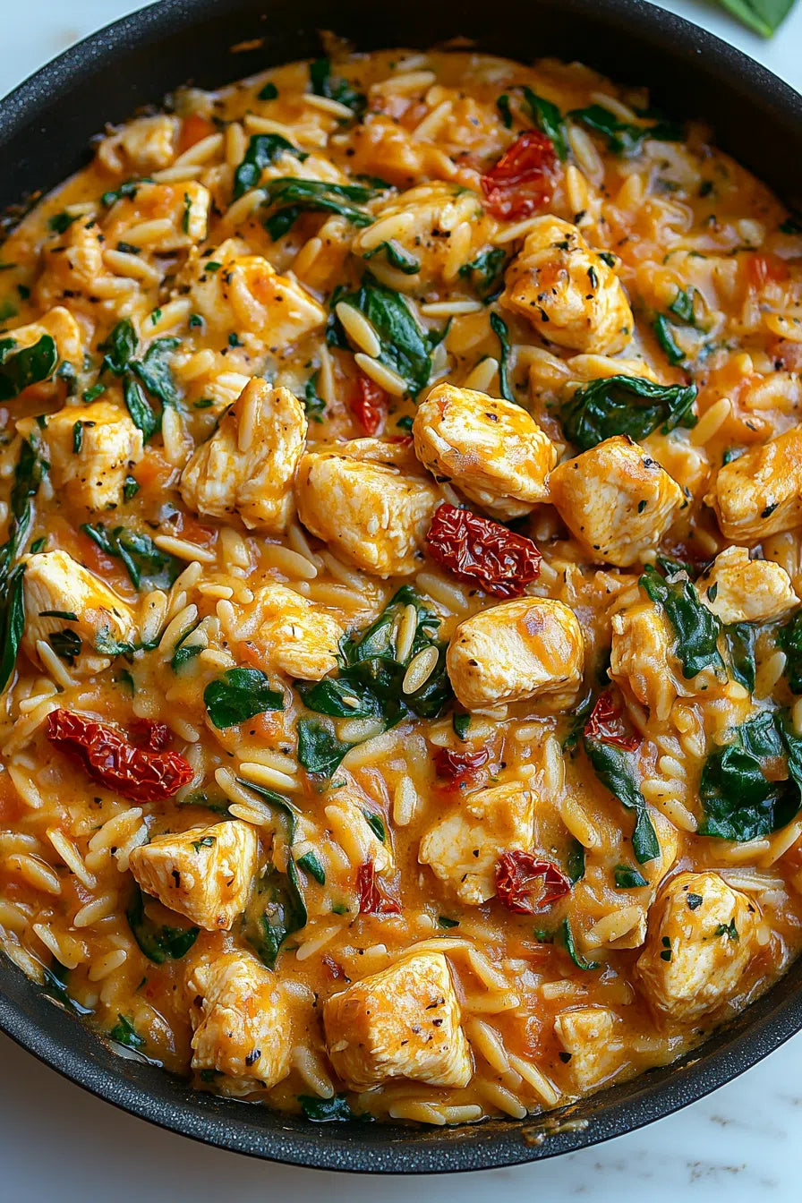 Pasta - “Marry Me’ Chicken Risoni with Sundried Tomatoes and Baby Spinach