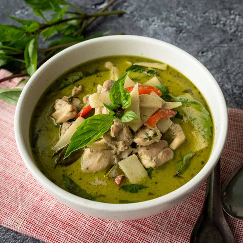 Curry: Thai Green Basil Chicken Curry with Green Beans (gf, df)