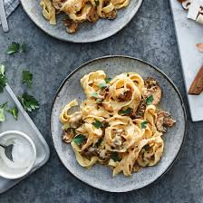 Main Family - Mushroom Stroganoff with Fettuccini & Shaved Grana Padano