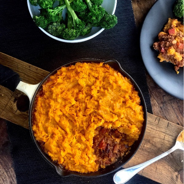 Main - Vegetarian Chilli with Sweet Potato Mash Topping (gf)