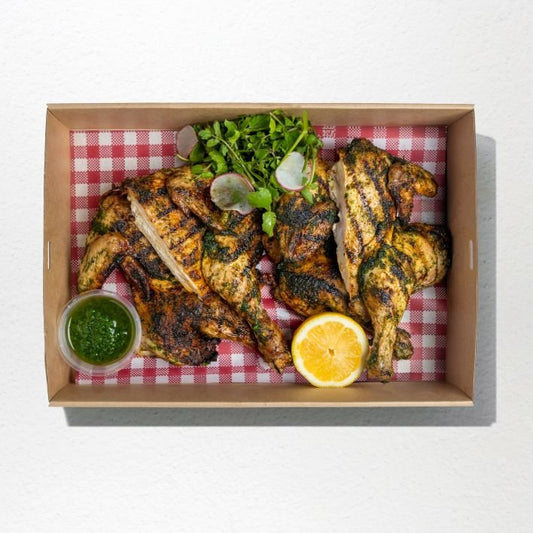 Christmas - Chermoula marinated BBQ Butterflied Chicken with Chermoula and Lime (gf, df)