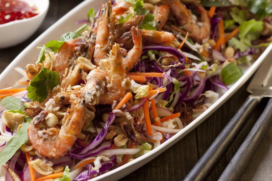 Salad - Chargrilled Prawns with Crunchy Asian Slaw in a Lime Vinaigrette (GF, DF)