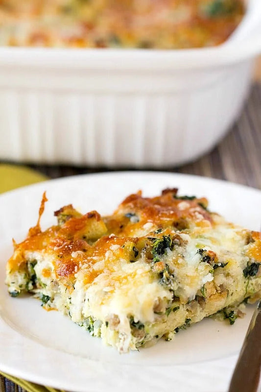 Main - Cheesy Spinach Terrine with Classic Potato Salad and Creamed Cabbage (gf, veg)