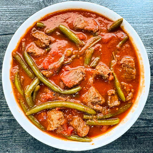 Main - Middle Eastern Lamb Stew with Cauliflower Rice and Green Beans (gf, df)