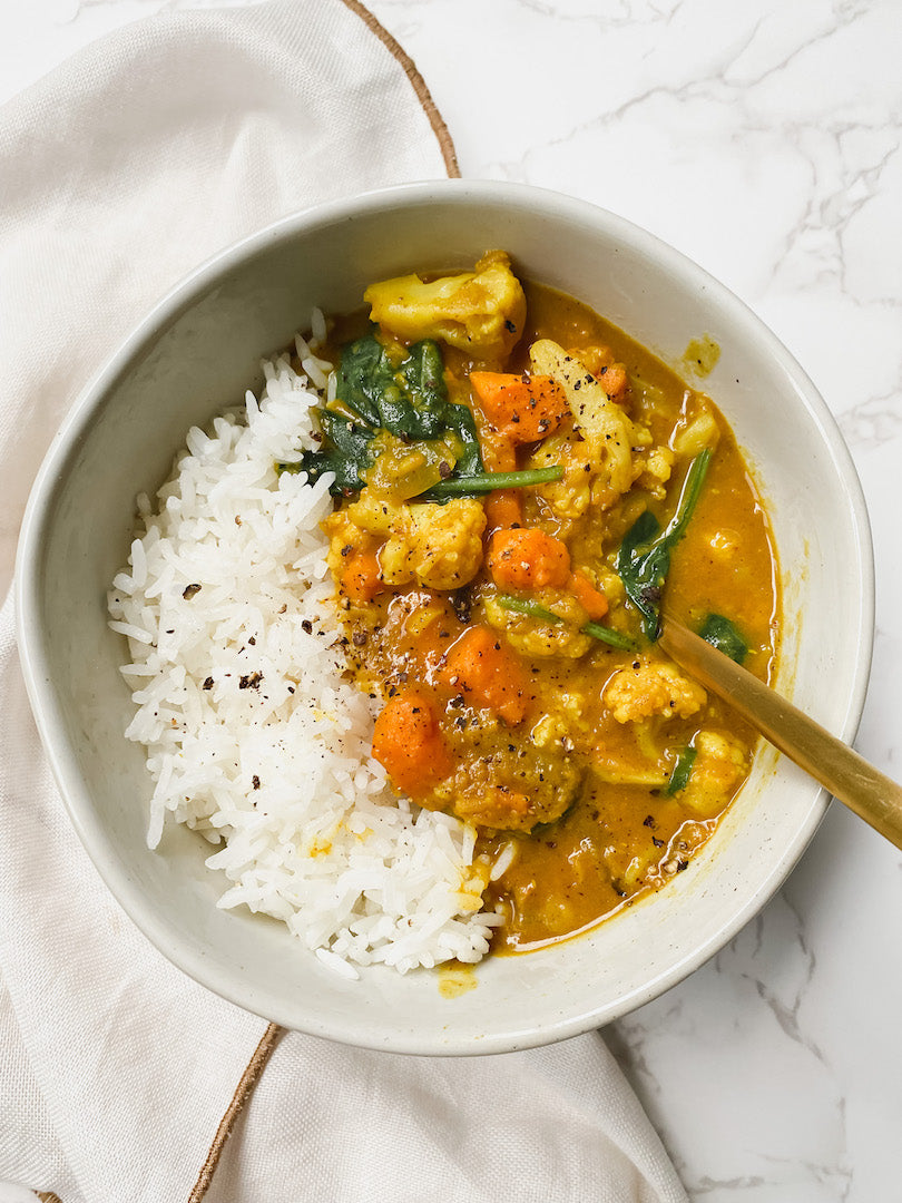 Curry: Pumpkin, Sweet Potato and Cauliflower with Chana Dahl (gf, vegan)