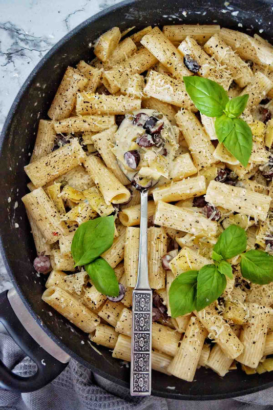 Pasta: Rigatoni with alla panna sauce and Pangrattato