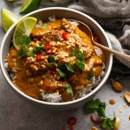 Main - Chicken Satay with Peanut Sauce, Steamed Rice (gf, df)