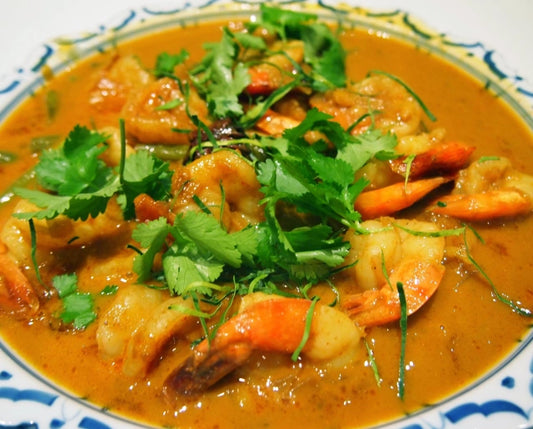 Curry - Thai Yellow Pumpkin and Lemongrass, Atlantic Salmon and Prawn Curry (gf, df