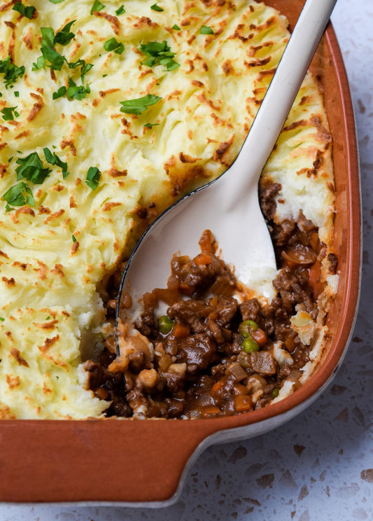Main: Cottage Pie with Cheesy Mash Topping (gf)